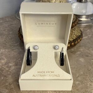 Black and Silver Earrings!  Brand New in Box!